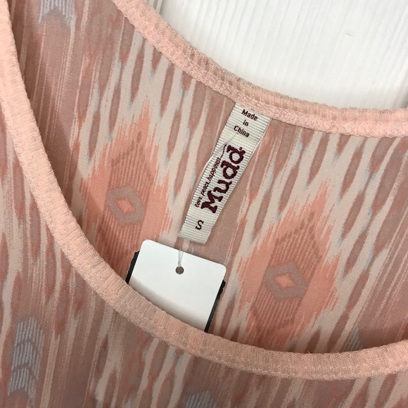 Sheer Pastel Psychedelic Hippie Native Tribal Aztec Geometric Tank Top - Picture 3 of 3